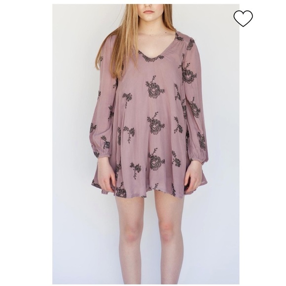 Free People Embroidered Austin Mini Dress long sleeve floral boho - Picture 14 of 15